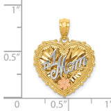 14k Tri-color Polished #1 MOM Shadowbox Pendant K5191