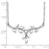 14K White Polished Leaves 17 inch Necklace SF2638
