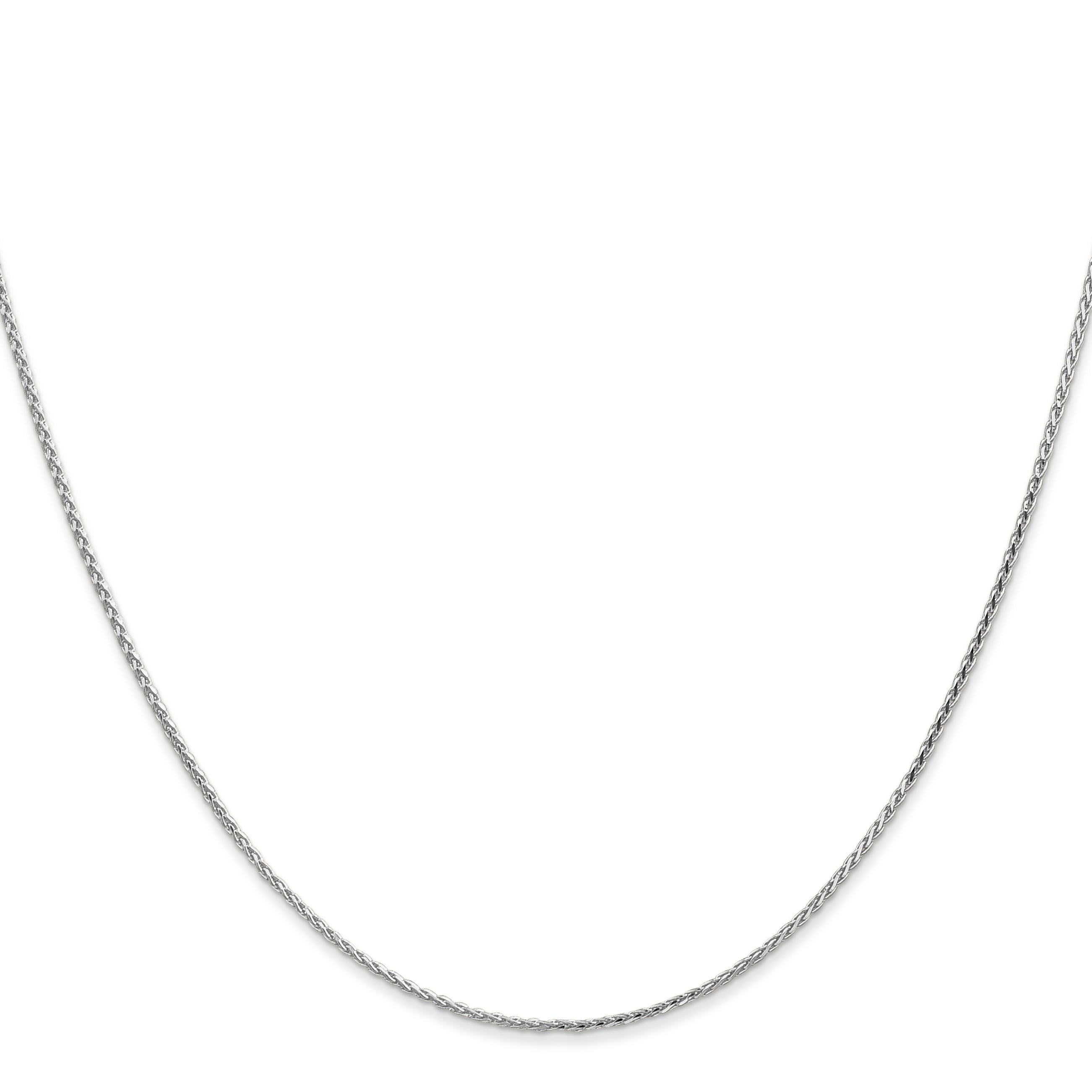 14K White Gold 10 inch 1mm Diamond-cut Parisian Wheat with Lobster Clasp Anklet PEN269