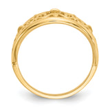 14K Fleur-De-Lis Tapered Filigree Ring K4606