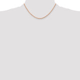 14K Rose Gold 10 inch 2mm Diamond-cut Rope with Lobster Clasp Anklet 016R
