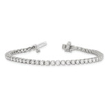 14k White Gold Complete 3.3 carat Round AAA Diamond 3-prong 7 inch Tennis Bracelet X2838WAAA