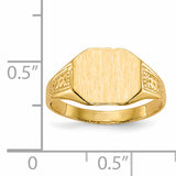 14k 11.0x9.0mm Closed Back Signet Ring RS343