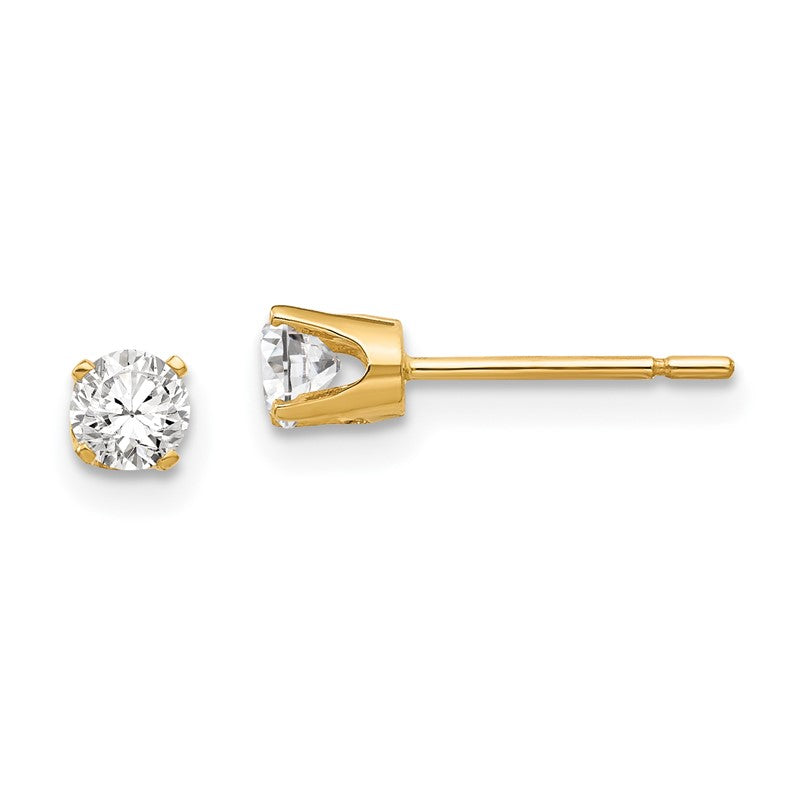 14k 3.5mm Round CZ Stud Earrings XD5CZ
