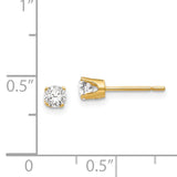 14k 3.5mm Round CZ Stud Earrings XD5CZ