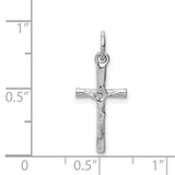 14k White Gold Crucifix Pendant K390