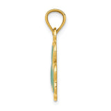 14k Enameled 3 Leaf Clover Pendant K1721