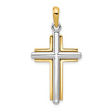 14k Two-tone Cross Pendant CG10