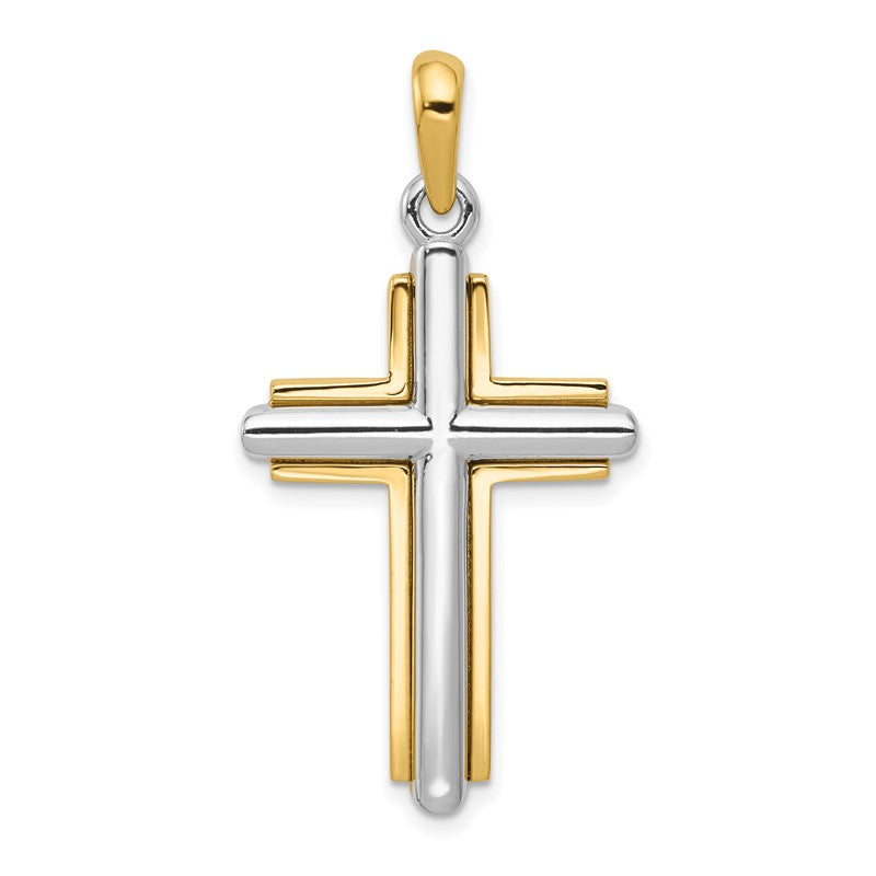 14k Two-tone Cross Pendant CG10