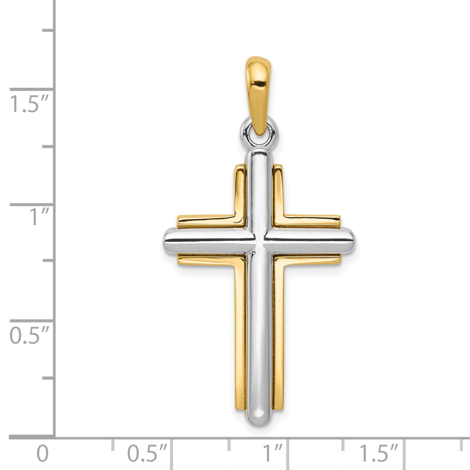 14k Two-tone Cross Pendant CG10