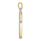 14k Two-tone Cross Pendant CG10