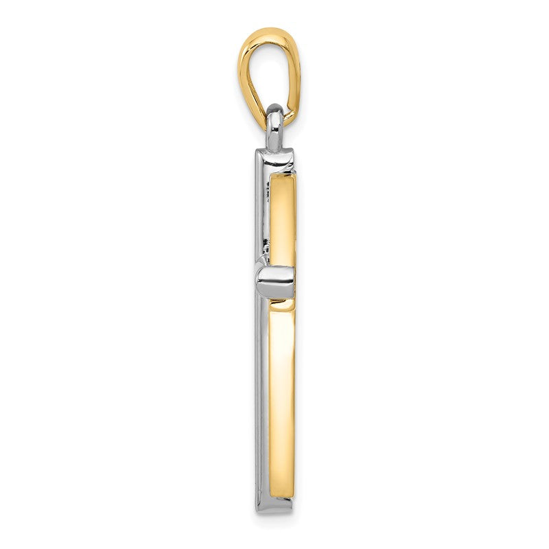 14k Two-tone Cross Pendant CG10