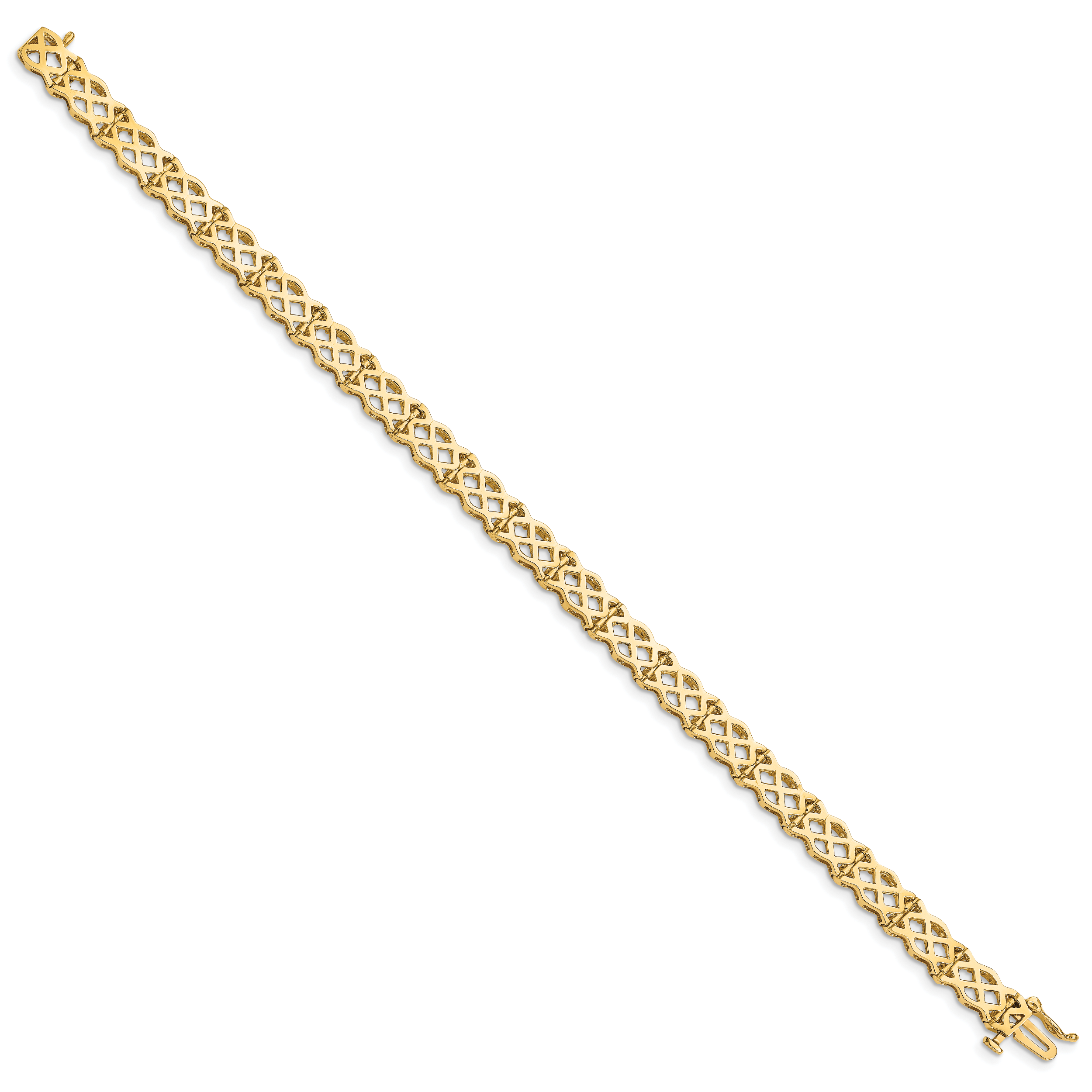 14K Polished Criss Cross Link 7.5 inch Bracelet FB1516