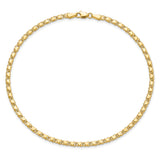 14k Polished Double-Sided Hearts Double Link 10 inch Anklet ANK70