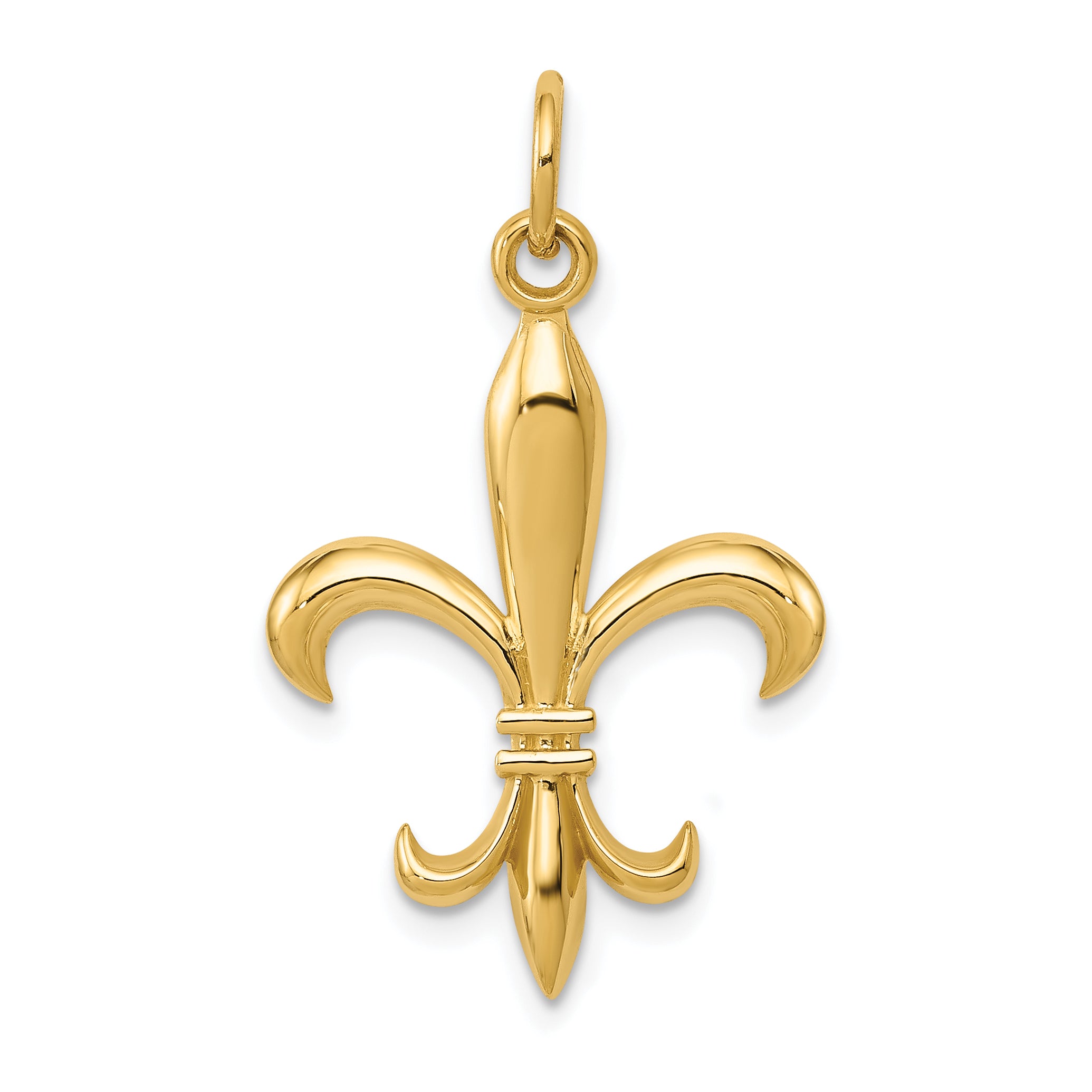 14k Hollow Fleur De Lis Charm A0310