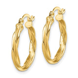 14K Polished Twisted 2.5mm Hoop Earrings TF1606