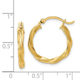 14K Polished Twisted 2.5mm Hoop Earrings TF1606