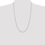 14K White Gold 26 inch .9mm Box with Lobster Clasp Chain WLB