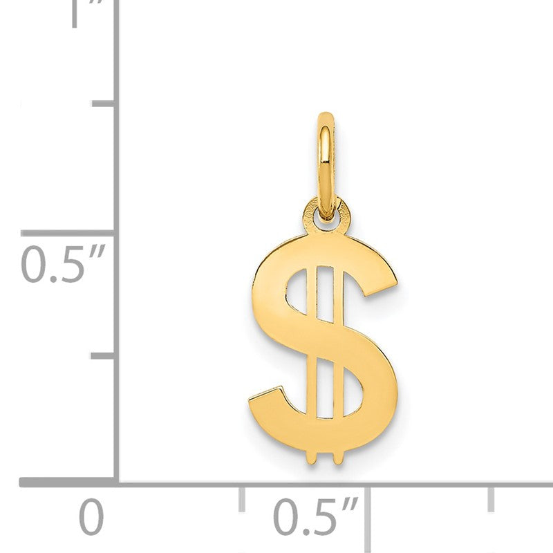 14k Polished Dollar Sign Charm XAC903