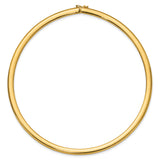 14k Polished 6mm Lightweight 16 inch Domed Omega Necklace ODL6