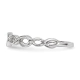 14k White Gold Polished Twisted Loops Ring R613