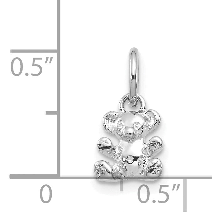 14k White Gold Teddy Bear Charm K1324