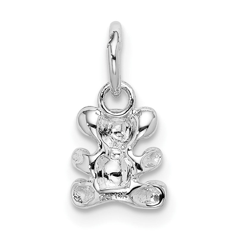 14k White Gold Teddy Bear Charm K1324