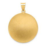 14k Polished and Satin Hollow Large St. Michael Medal Round Pendant XR1365