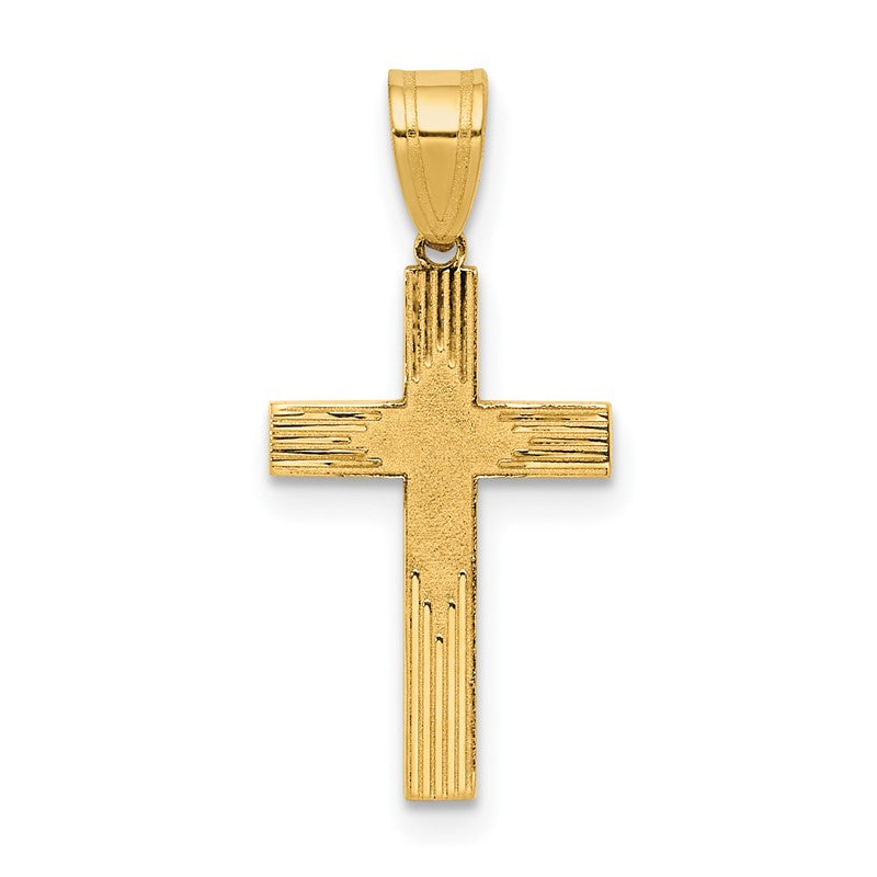 14K Laser Designed Cross Pendant XR940