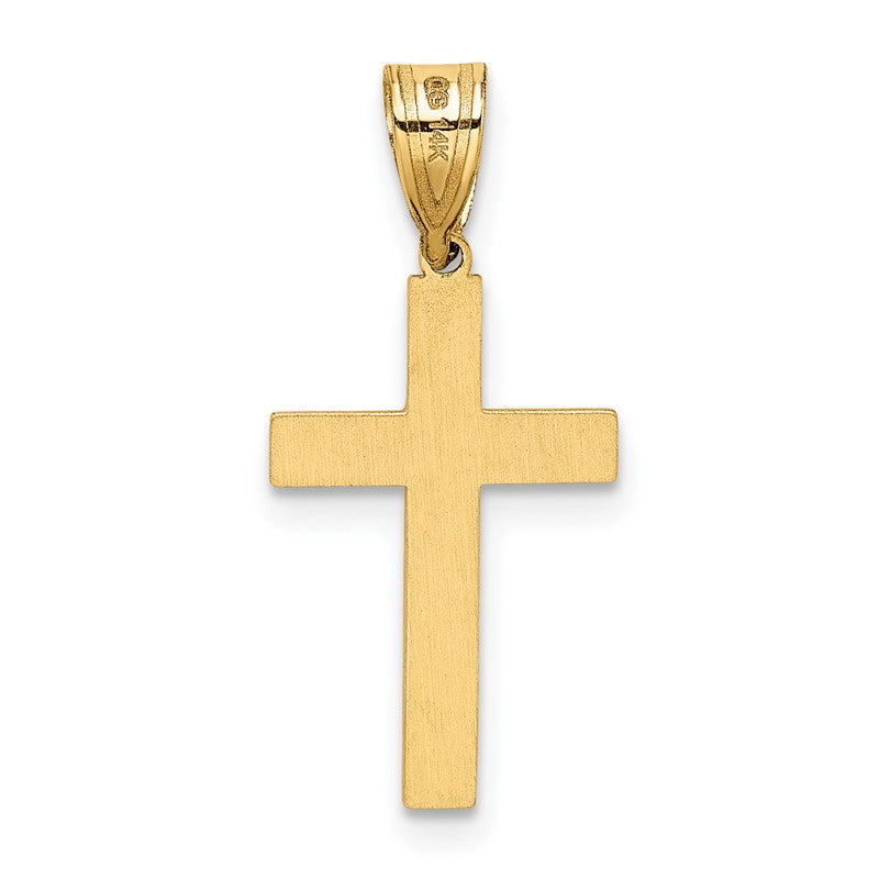 14K Laser Designed Cross Pendant XR940