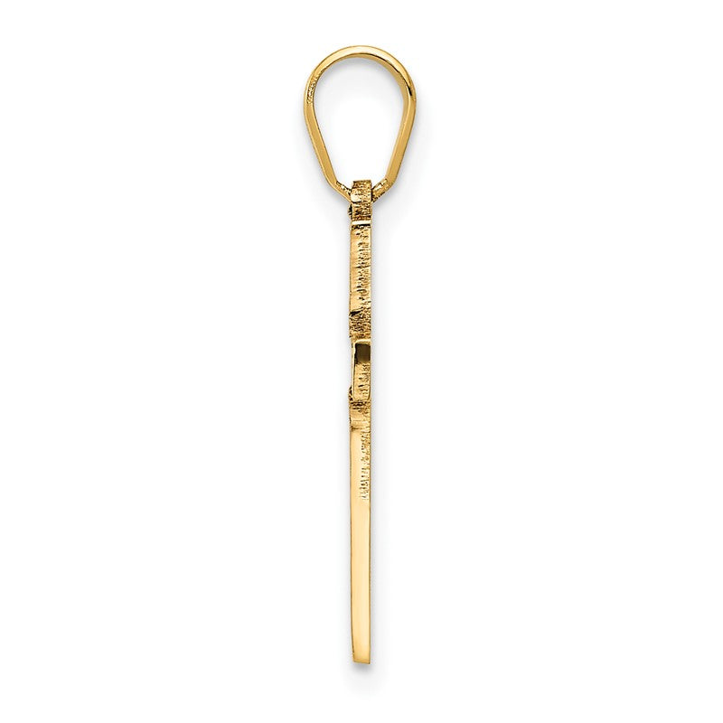 14K Laser Designed Cross Pendant XR940