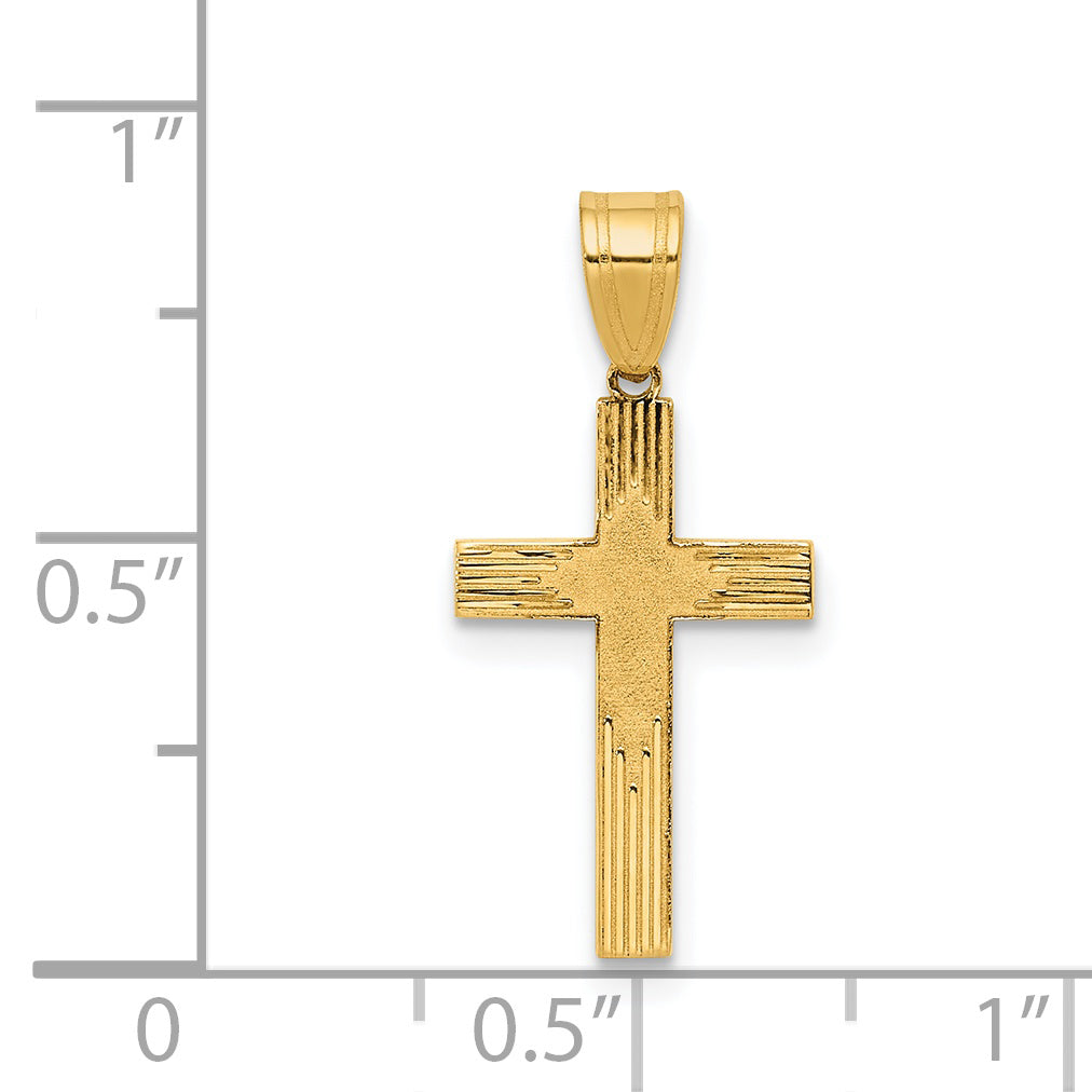 14K Laser Designed Cross Pendant XR940