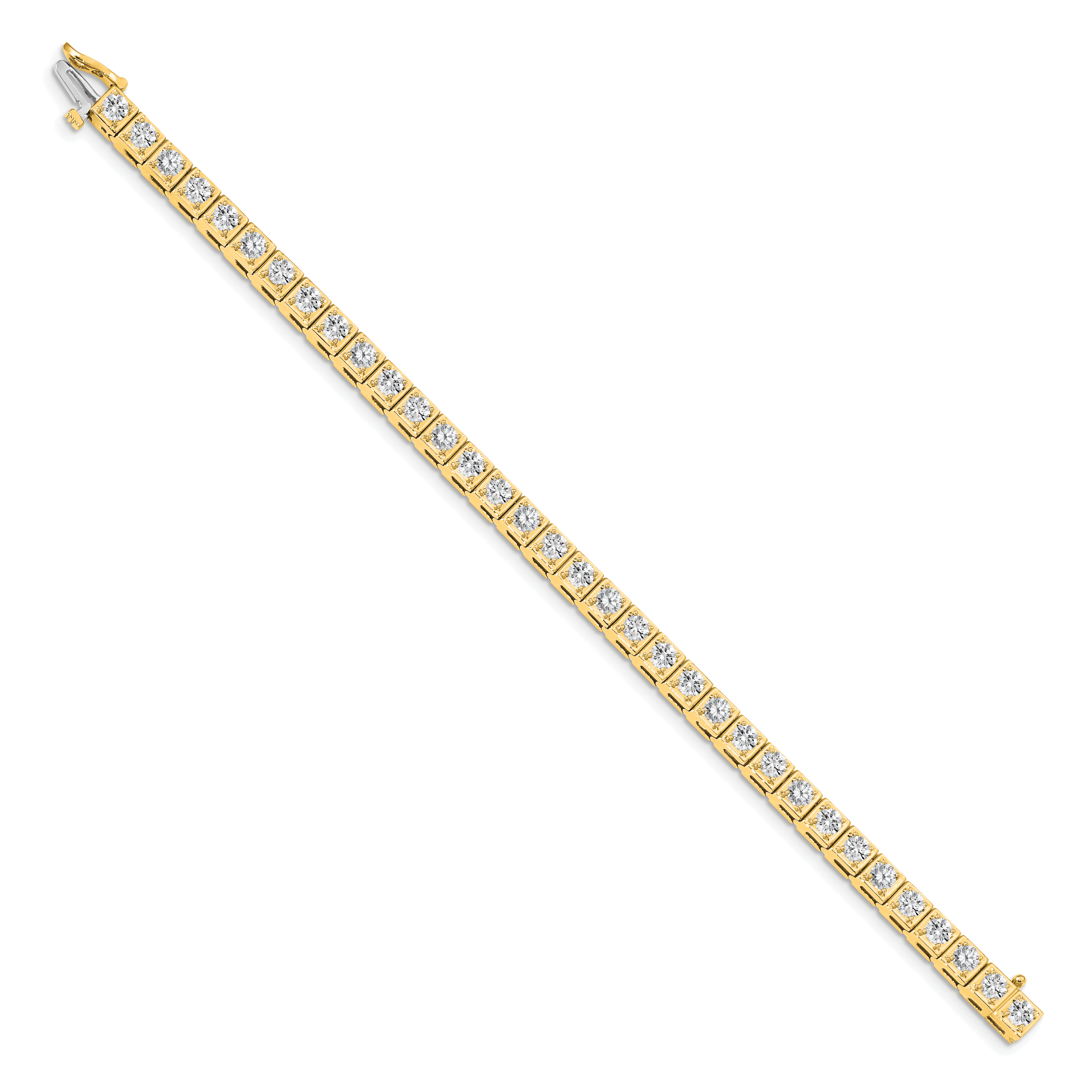 14k Complete 5.1 carat Round AAA Diamond 4-prong 7 inch Tennis Bracelet X2164AAA