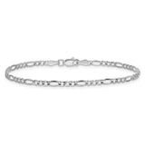 14K White Gold 10 inch 2.5mm Semi-Solid Figaro with Lobster Clasp Chain BC119