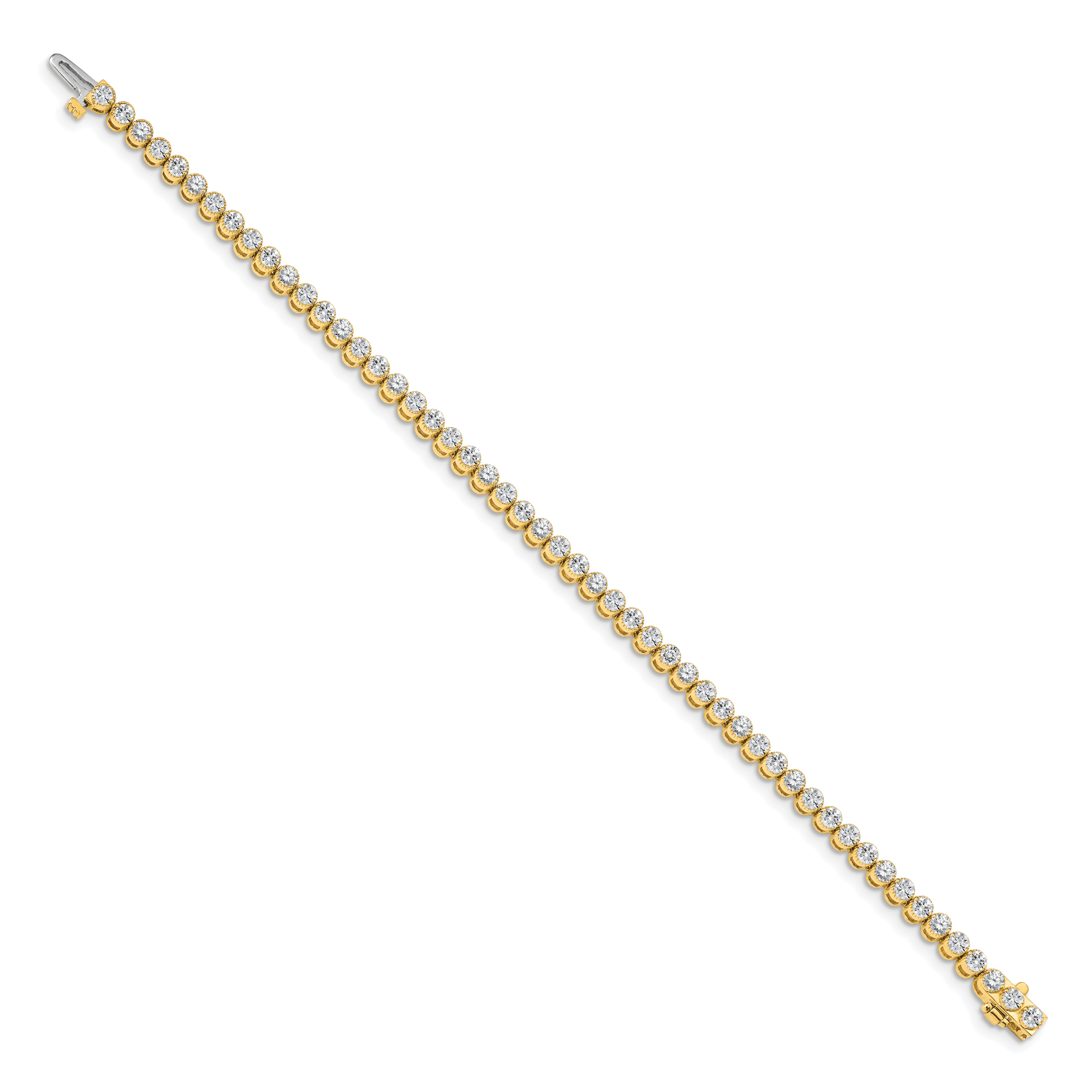 14k Complete 3.06 carat Round A Diamond 2-prong 7 inch Tennis Bracelet X2898A