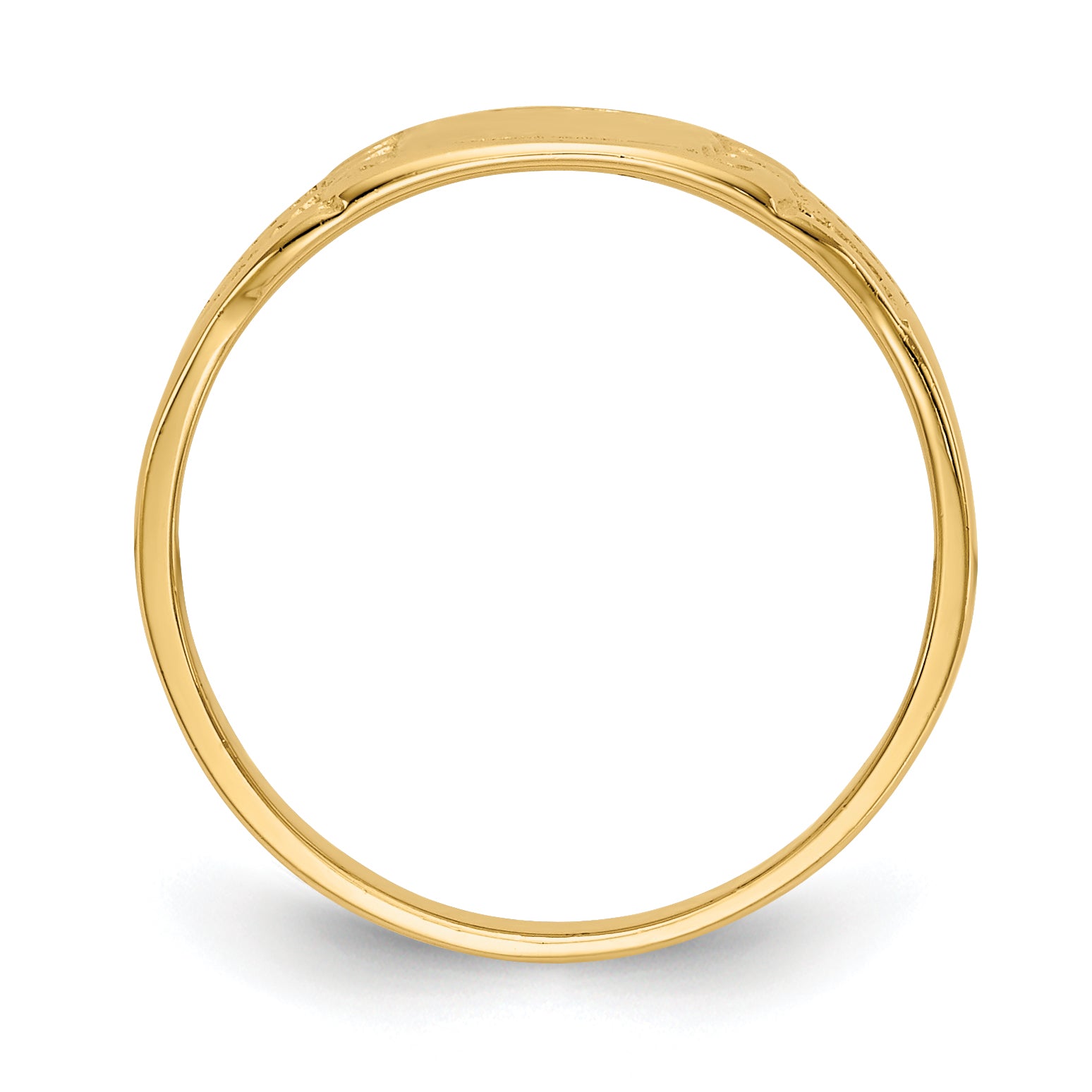 14K Polished 6.25x4.0mm Closed Back Size 3.25 Baby Rectangular Signet Ring R524