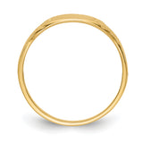 14K Polished 6.25x4.0mm Closed Back Size 3.25 Baby Rectangular Signet Ring R524