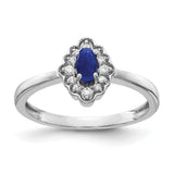 14k White Gold Diamond and Oval Cabochon Sapphire Ring RM4033