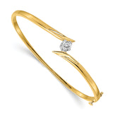 14k Two-tone Complete 1/4 carat VS Diamond Hinged Oval Bangle Bracelet XB282VS
