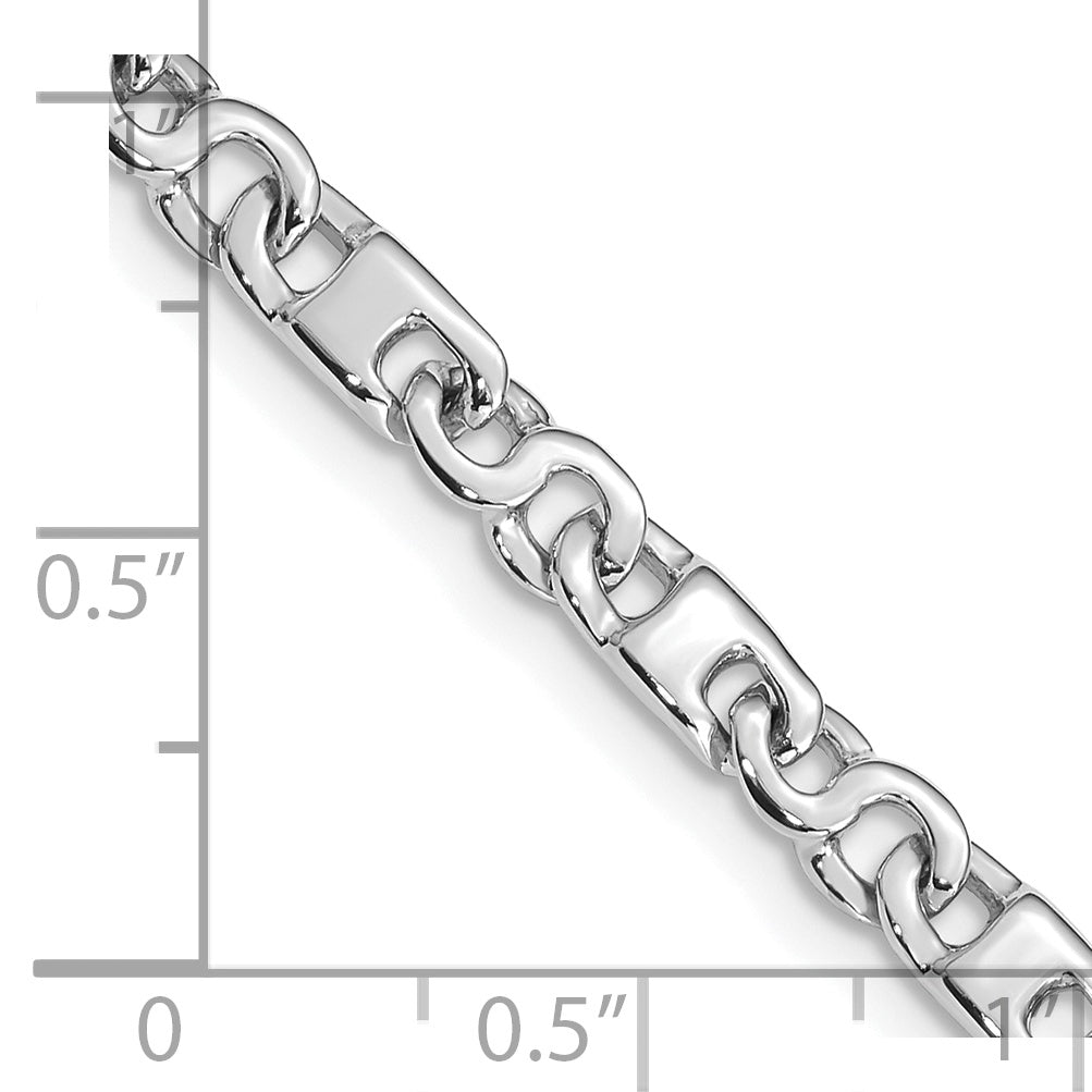 14K White Gold 18 inch 4.4mm Hand Polished Fancy Link with Fancy Lobster Clasp Chain WLK715