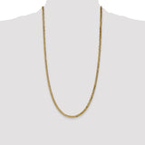14K 26 inch 3.9mm Flat Beveled Curb with Lobster Clasp Chain FBU100
