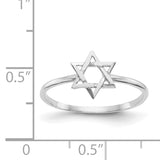 14k White Gold Polished Star of David Ring K5733