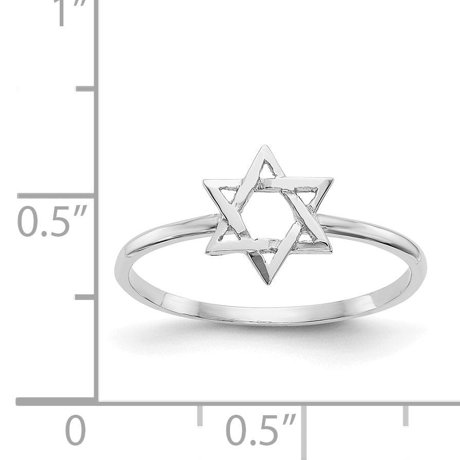 14k White Gold Polished Star of David Ring K5733