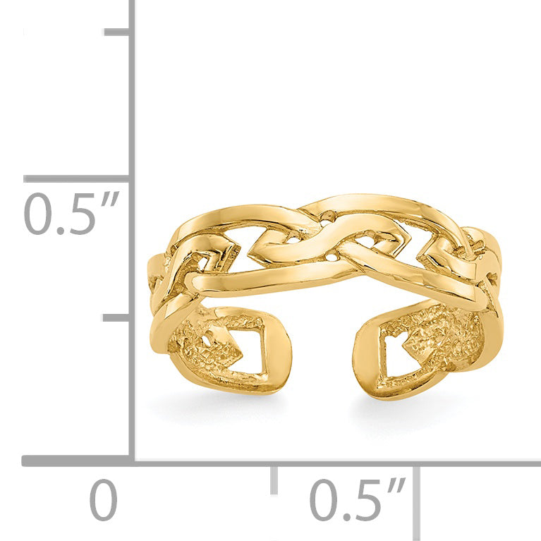 14k Celtic Knot Design Toe Ring D3090