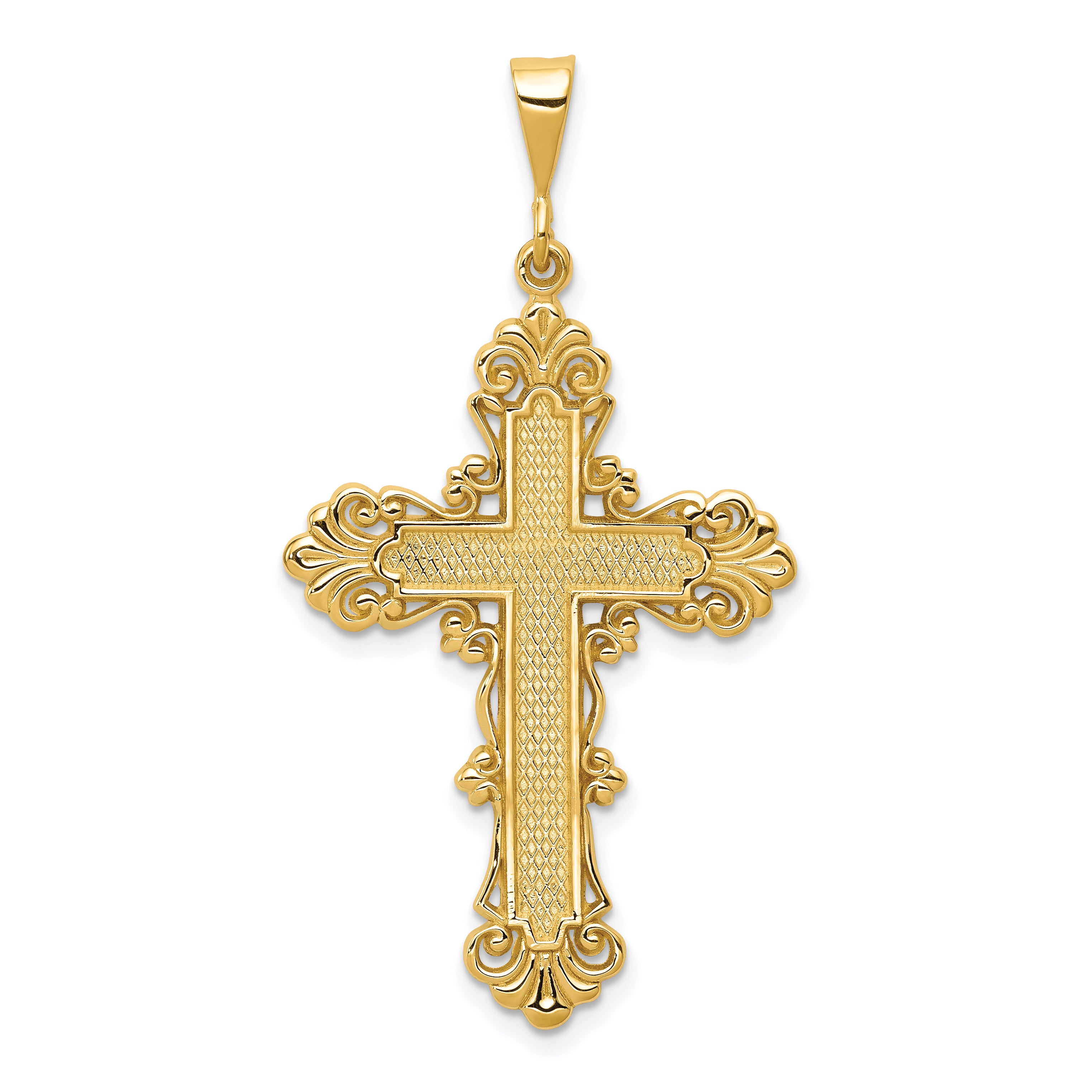 14k Fleur De Lis Cross Pendant C1965