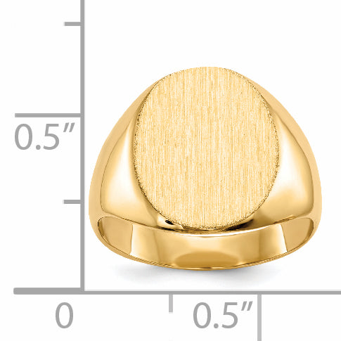 14k 12.0x13.5mm Closed Back Signet Ring RS142