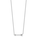 14k White Gold Polished Arrow 17 inch Necklace SF2467