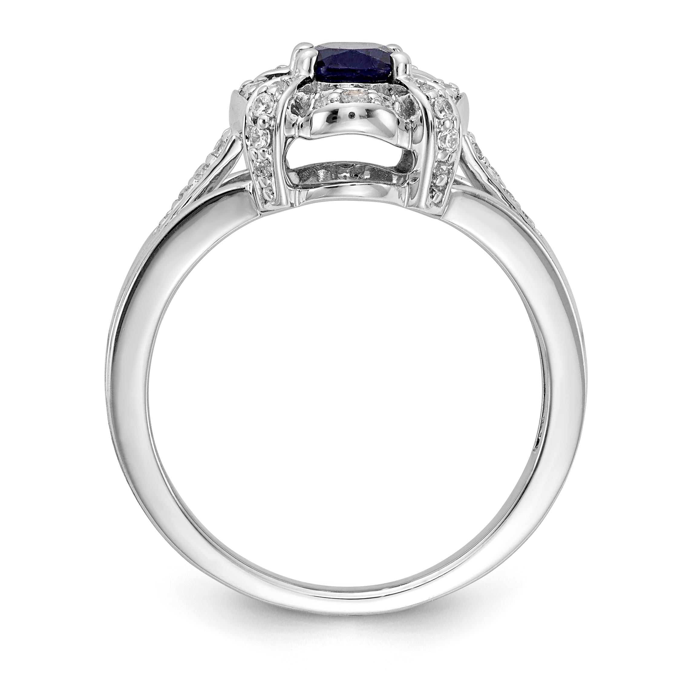 14k White Gold Diamond and Oval Emerald Ring RM5758