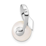 14k White Gold Satin 8-9mm White Button Freshwater Cultured Pearl Slide Fits up to 2mm Regular/3mm Fancy or Reversible Omega XCH665