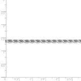 14K White Gold 26 inch 3.5mm Diamond-cut Rope with Lobster Clasp Chain 025W